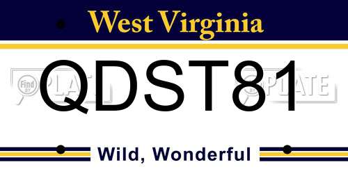 QDST81 West Virginia License Plate