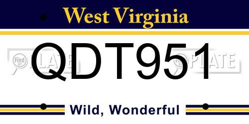 QDT951 West Virginia License Plate