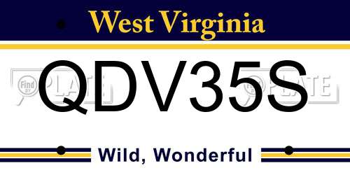 QDV35S West Virginia License Plate