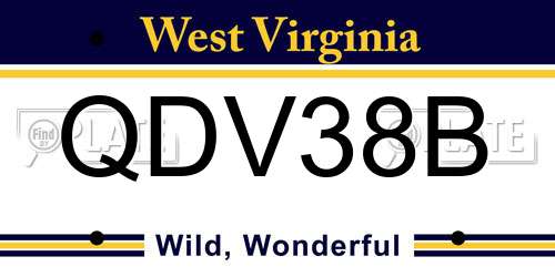 QDV38B West Virginia License Plate