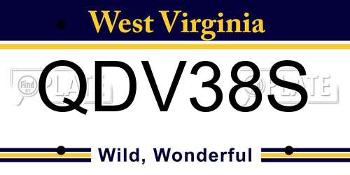 QDV38S West Virginia License Plate
