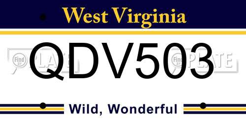 QDV503 West Virginia License Plate