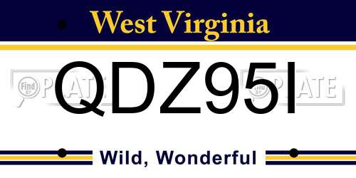 QDZ95I West Virginia License Plate