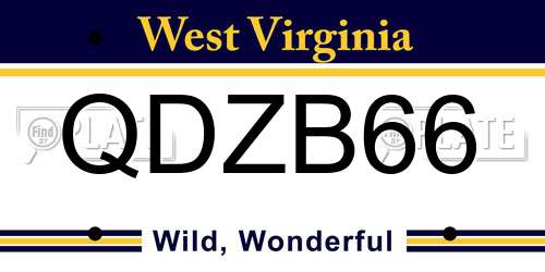 QDZB66 West Virginia License Plate