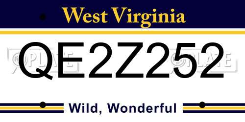 QE2Z252 West Virginia License Plate