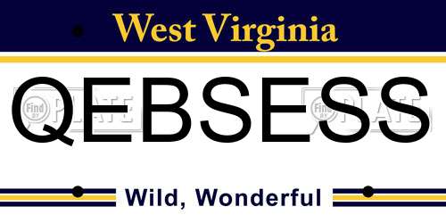 QEBSESS West Virginia License Plate
