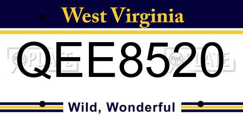 QEE8520 West Virginia License Plate