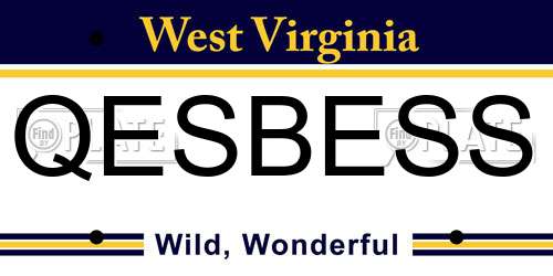 QESBESS West Virginia License Plate