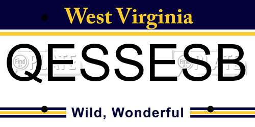 QESSESB West Virginia License Plate