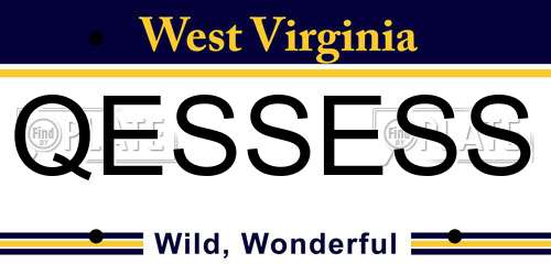 QESSESS West Virginia License Plate