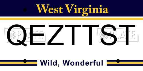QEZTTST West Virginia License Plate