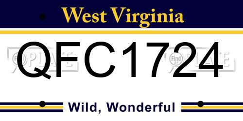 QFC1724 West Virginia License Plate