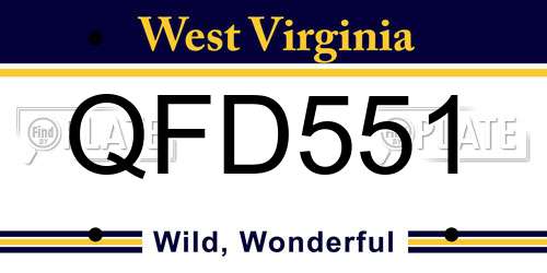 QFD551 West Virginia License Plate