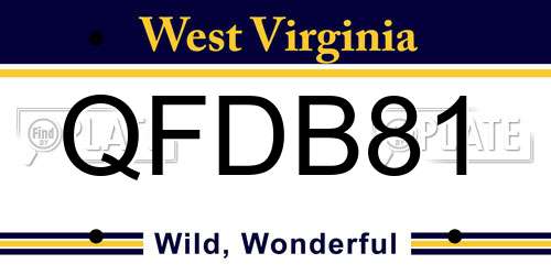 QFDB81 West Virginia License Plate