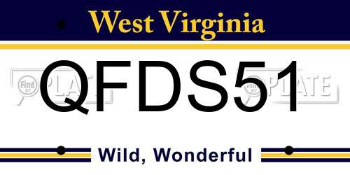 QFDS51 West Virginia License Plate