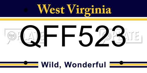 QFF523 West Virginia License Plate