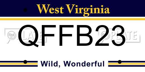 QFFB23 West Virginia License Plate