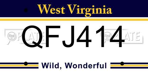 QFJ414 West Virginia License Plate