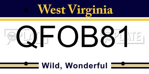 QFOB81 West Virginia License Plate