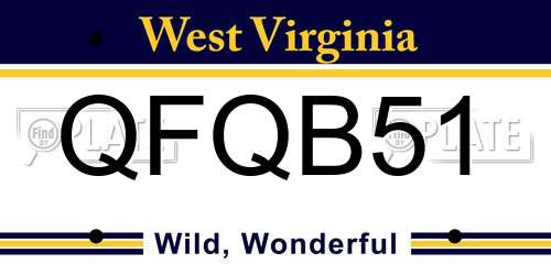 QFQB51 West Virginia License Plate