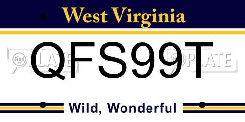 QFS99T West Virginia License Plate