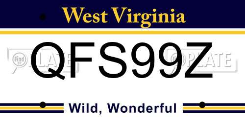 QFS99Z West Virginia License Plate