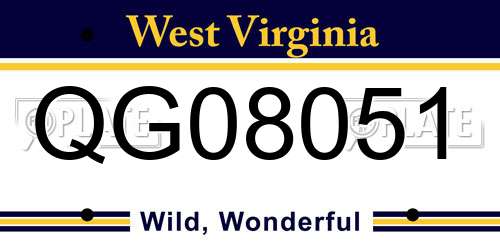 QG08051 West Virginia License Plate