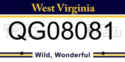 QG08081 West Virginia License Plate