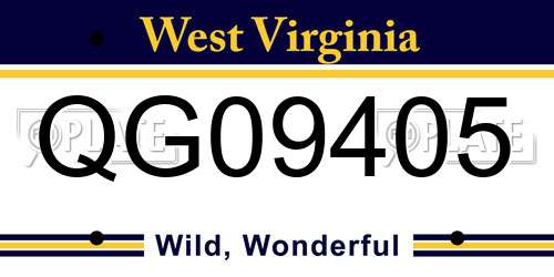 QG09405 West Virginia License Plate