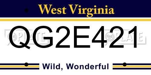 QG2E421 West Virginia License Plate