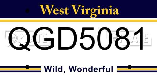 QGD5081 West Virginia License Plate