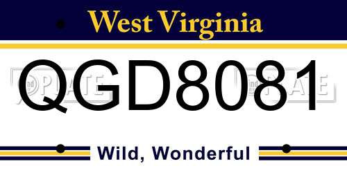 QGD8081 West Virginia License Plate