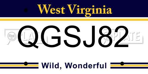 QGSJ82 West Virginia License Plate