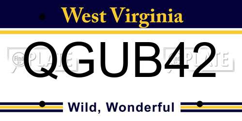 QGUB42 West Virginia License Plate