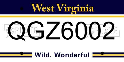 QGZ6002 West Virginia License Plate