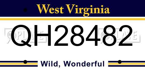 QH28482 West Virginia License Plate