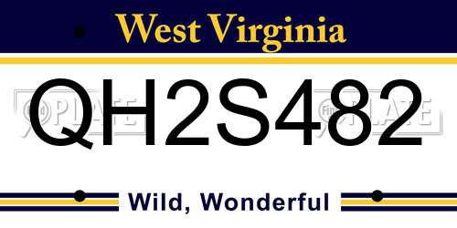 QH2S482 West Virginia License Plate