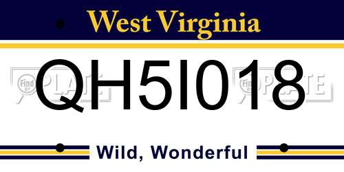 QH5I018 West Virginia License Plate