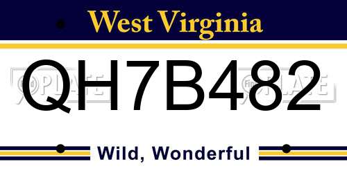 QH7B482 West Virginia License Plate