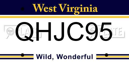 QHJC95 West Virginia License Plate