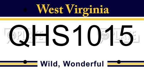 QHS1015 West Virginia License Plate