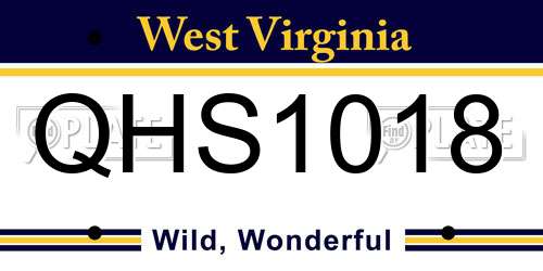 QHS1018 West Virginia License Plate