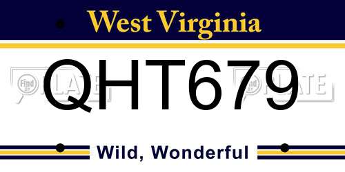 QHT679 West Virginia License Plate