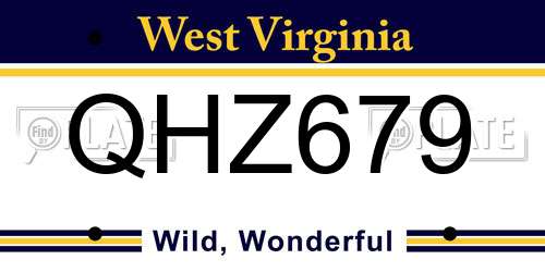 QHZ679 West Virginia License Plate