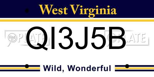 QI3J5B West Virginia License Plate