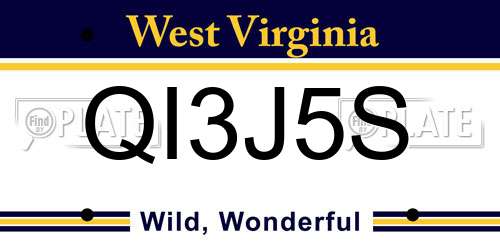 QI3J5S West Virginia License Plate