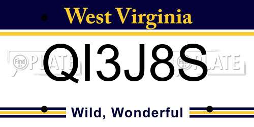 QI3J8S West Virginia License Plate