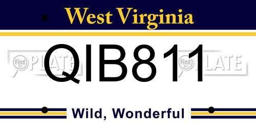 QIB811 West Virginia License Plate