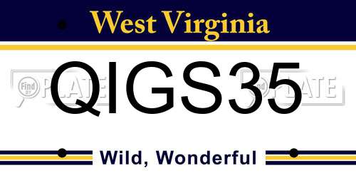 QIGS35 West Virginia License Plate