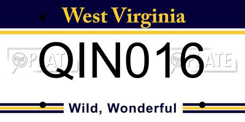 QIN016 West Virginia License Plate